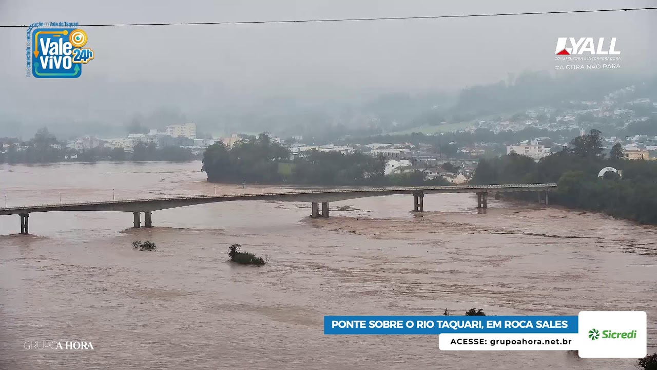 Imagem atual da câmera: Ponte sobre o Rio Taquari, em Roca Sales
